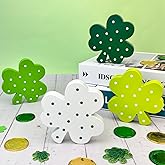 St Patricks Day Shamrock Decorations for Table,4 PCS Irish Green Wooden Lucky Clover Signs Decor for Indoor Office Home,Saint Patricks Day Gifts Centerpiece for Tiered Tray Mantel Shelf Desk Party Bar