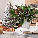 OBDXZHC 4 Pcs Magnolia Artificial Leaves Branches 22 Inch 3D Real Touch Faux Magnolia Stems Fake Magnolia Twigs for Indoor Outdoor Vase Filling Home Wedding Floral Arrangement Decoration