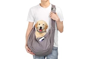 AGPTEK Dog Carrier Shoulder Bag, Dog and Cat Sling Carrier, Hand Free Dog Carrier Sling, Secure Pet Carrier Bag, Larger to Fi