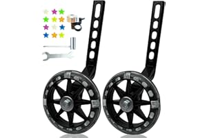 DDJKCZ Training Wheels for Kids Bicycle,Flash Mute Big Wheel Compatible for 12 14 16 18 20 inch Single Speed Bike