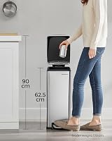 SONGMICS 48L Slim Kitchen Bin Stainless Steel with Soft-Close Lid view 8