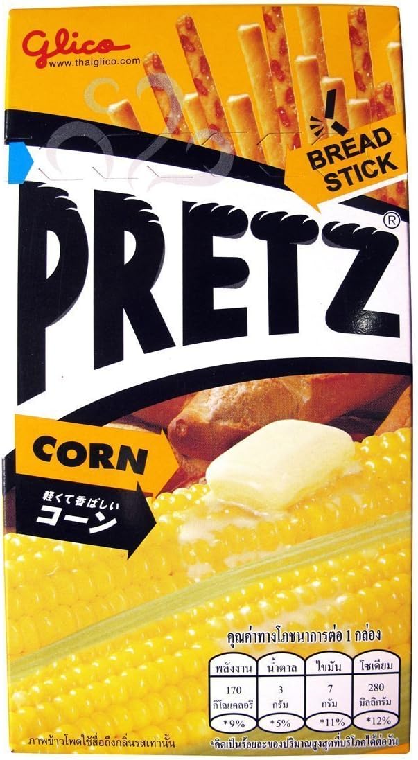 Glico Pretz Bread Stick Corn Flavour 36g (1.27 Oz) X 6 Boxes thailand