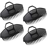Scalp Massage Shampoo Brush, Segbeauty 4pcs Massage Hair Brushes Floriated Shower Comb for Deep Cleaning Hair Men's Hand Brush Growth Beard Brush Pet Grooming Brushes (Black(Ringed Handle))
