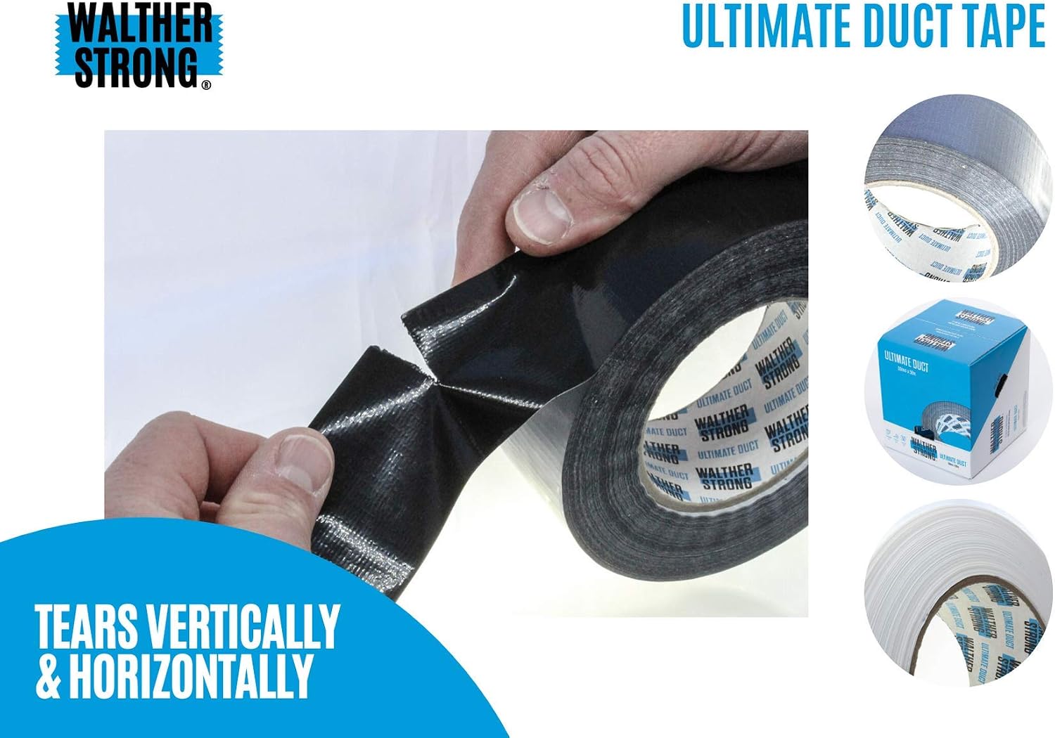 Walther Strong Ultimate Duct Tape Heavy Duty 50mm x 50m. Multi-Use Waterproof Tape For Indoor And Outdoor Use. Multipurpose for Leaks Pipes - Image 4