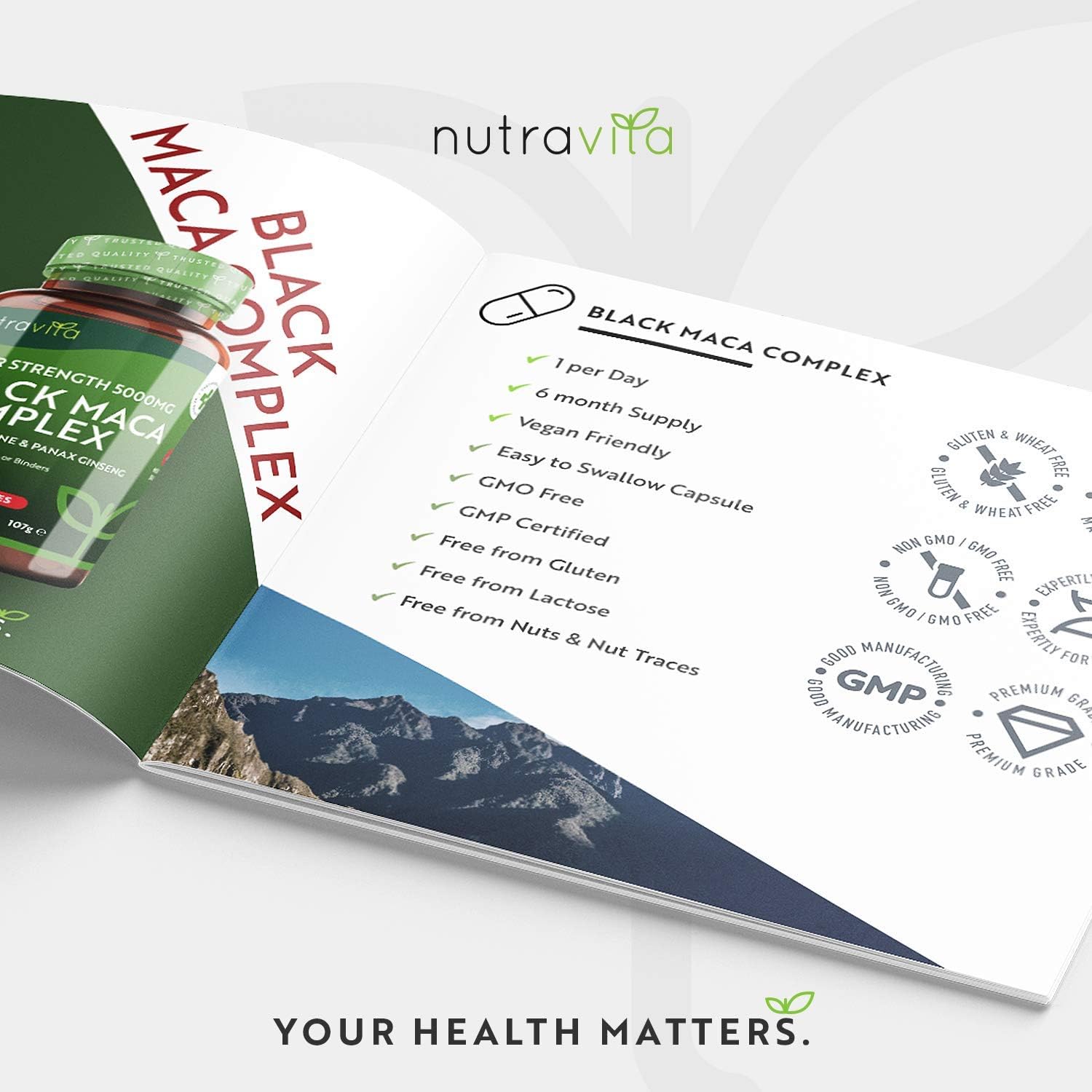 Nutravita Maca Root Capsules 5000mg (High Strength), 180 Vegan Black Maca Capsules (6 Month Supply), Not Tablets - Image 5