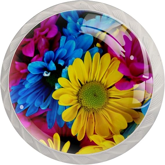 Pomo de escritorio Girasol de color tirador color tirador con dibujo