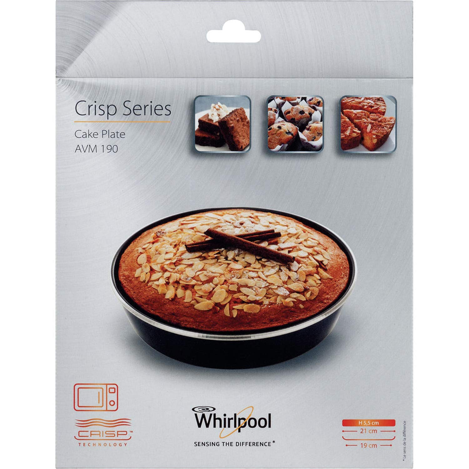 Whirlpool AVM190 Microwave Accessories/Crisp Baking Mould Small (Ø19 cm)/Also Suitable for Bauknecht Microwave Diameter 19 cm