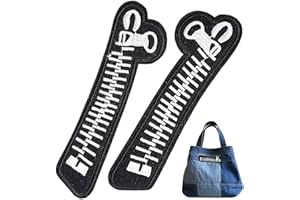 Funny Black Zipper Iron On Patches (2-Pack) | Embroidered Denim Jean Patch for Jackets, Backpacks, Hats | Easy DIY Fabric Rep