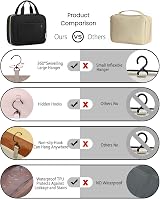 Bagsmart Hanging Toiletry Bag Large Capacity Travel Cosmetic Organizer Black view 5