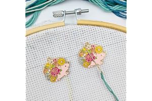 MAGNEECH Flower Hedgehog Needle Minder Set - Magnetic Needle Holder for Cross Stitch, Embroidery Accessories - Funny Needle Minder (2 PCS)