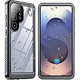 SPIDERCASE Only for Samsung Galaxy S25 Ultra Case Waterproof, Built-in Screen & Camera Lens Protector[IP68] [Military Grade Shockproof] Full Protection Only for S25 Ultra 6.9”, Black/Clear