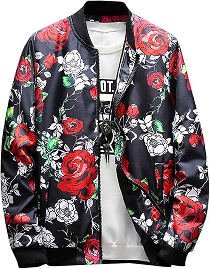 Amazon スタジャン メンズ 野球服 ジャケット ジャンパー ブルゾン 立ち襟 アウター 花柄 ガジュアル スポーツ 秋 冬 春 コート ジャケット 通販