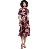 Maggy London Womens Keyhole Neck Velvet A-line Dress Occasion Party Event Guest of Wedding