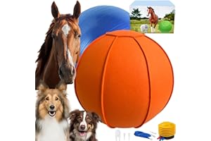 BABIEDTOYG Herding Ball for Dogs, Horse Ball with Cover, 25" Large Dog Herding Balls with Hand Pump, Horse Dog Toys for Play Hurding Ball/Hearding Ball (Orange, 25 inch)