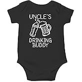 AW Fashions Uncle's Drinking Buddy Baby Bodysuit Funny Cute Newborn Clothes for Boys, Girls, and Unisex