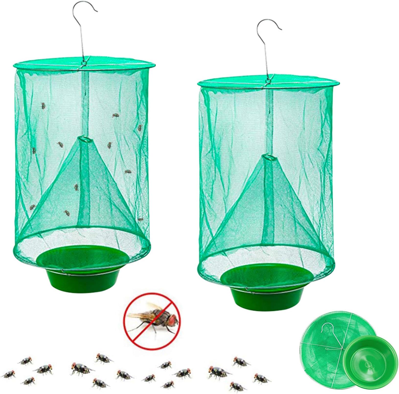 Convenientools Ranch Fly Trap The Most Effective Trap Ever Made with Food Bait Flay Catcher for Outdoor (2pcs)