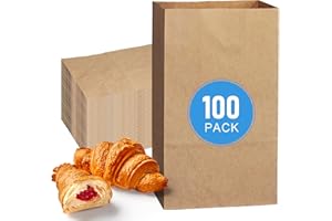 DECHOPAK Brown Paper Bags, 2lb 100 Count Mini Paper Lunch Bags Bulk Disposable Recycled Sandwich Snacks Sack Lunch Size for Kids, Grocery Food Shopping Craft Bag for Small Business Size3