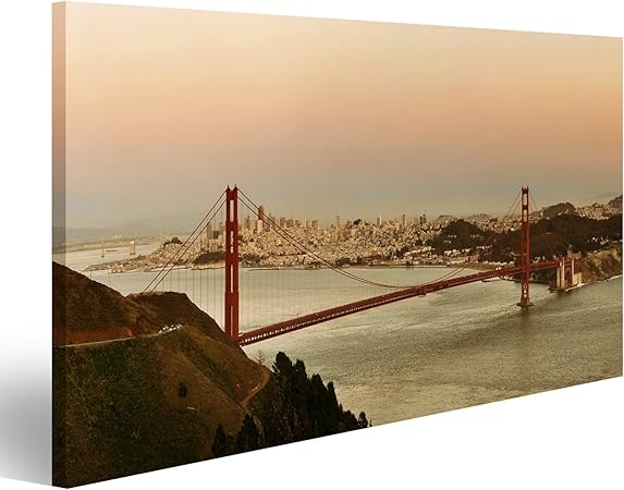 Islandburner Tableau Tableaux Sur Toile Golden Gate Panorama