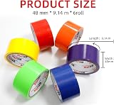 WELSTIK 6 Colored Duct Tapes 50MM x 9.14M Waterproof Tear by Hand view 2