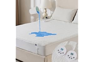 Waterproof Heated Mattress Pad Queen, Dual Control Electric Mattress Pad with Memory Function, 10 Heat Settings & 12 Timer Au