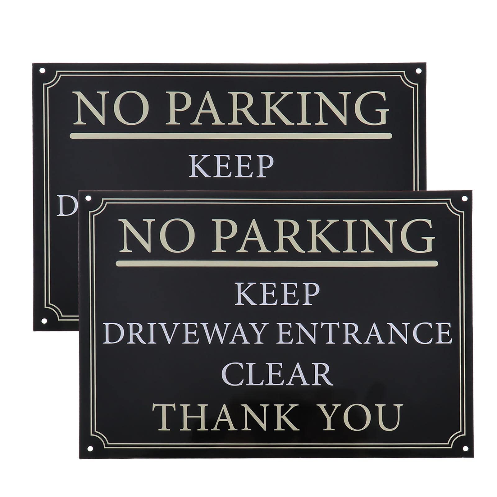 The Lord of the Tools 2Pcs Warning Signs No Parking Keep Driveway Entrance Clear Thank You Waterproof PVC Signs Safety Signs for House Shop Garden 297x210mm