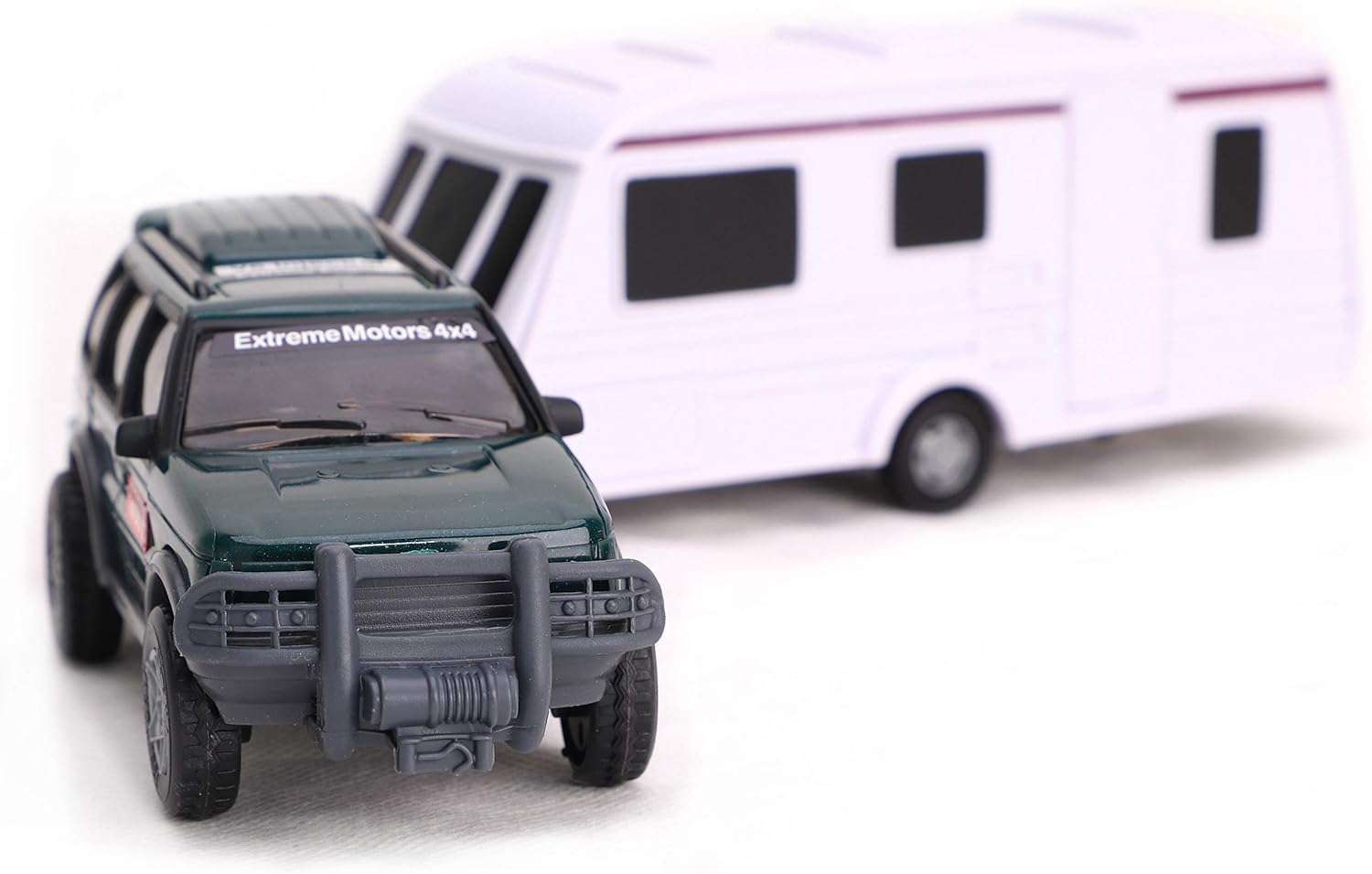 Toyland® Car & Caravan Set Pull Along - 1:32 Scale (Green), 36 cm x 11 cm x 7 cm - Image 3