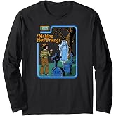 Steven Rhodes Making New Friends Ghost Retro Dark Humor Long Sleeve T-Shirt
