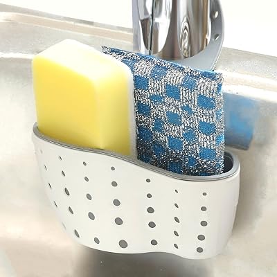 Navoys Grey Kitchen Tap Basket with Adjustable Strap Sink Caddy