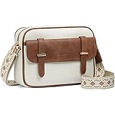 SENDEFN Small Crossbody Bags for Women Leather Handbag Travel Purse with Colored Shoulder Strap