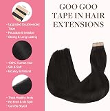 GOO GOO Tape In Hair Extensions 100g 18inch Human Hair 40pcs 1B view 2