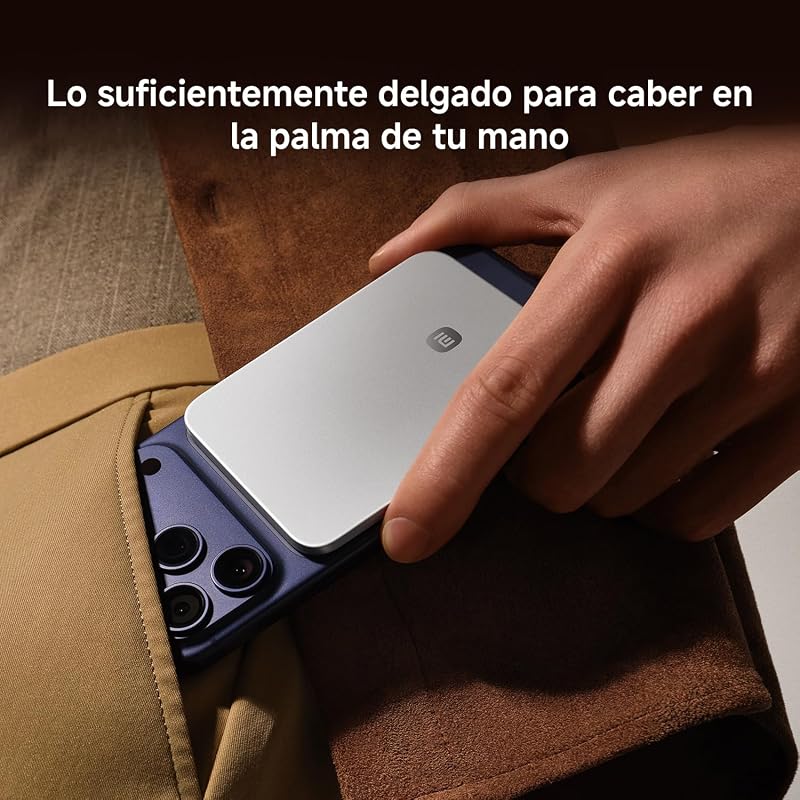 Power Bank Magnético Ultrafino 5000mAh 15W Compatível com MagSafe para iPhone Ultra-fino e bateria externa leve com carregamento sem fios, compatível com iPhone 17/16/15/14/13/12, Gletscher Silber