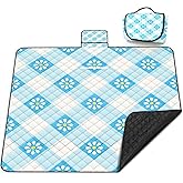 Extra Large Picnic Blanket Waterproof,80"x 80"Foldable Machine Washable Beach Blankets,Outdoor Blanket for 6-8 Adults,Picnic Mat Suitable for Indoor Crawling,Park Beach,Camping,Hiking,Travel( Blue)
