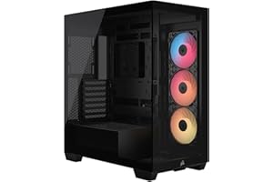 CORSAIR 3500X RS-R ARGB Mid-Tower PC Case – 3X Pre-Installed RS120-R ARGB Fans, GPU Anti-Sag Arm, Fits up to 10x 120mm Fans, 