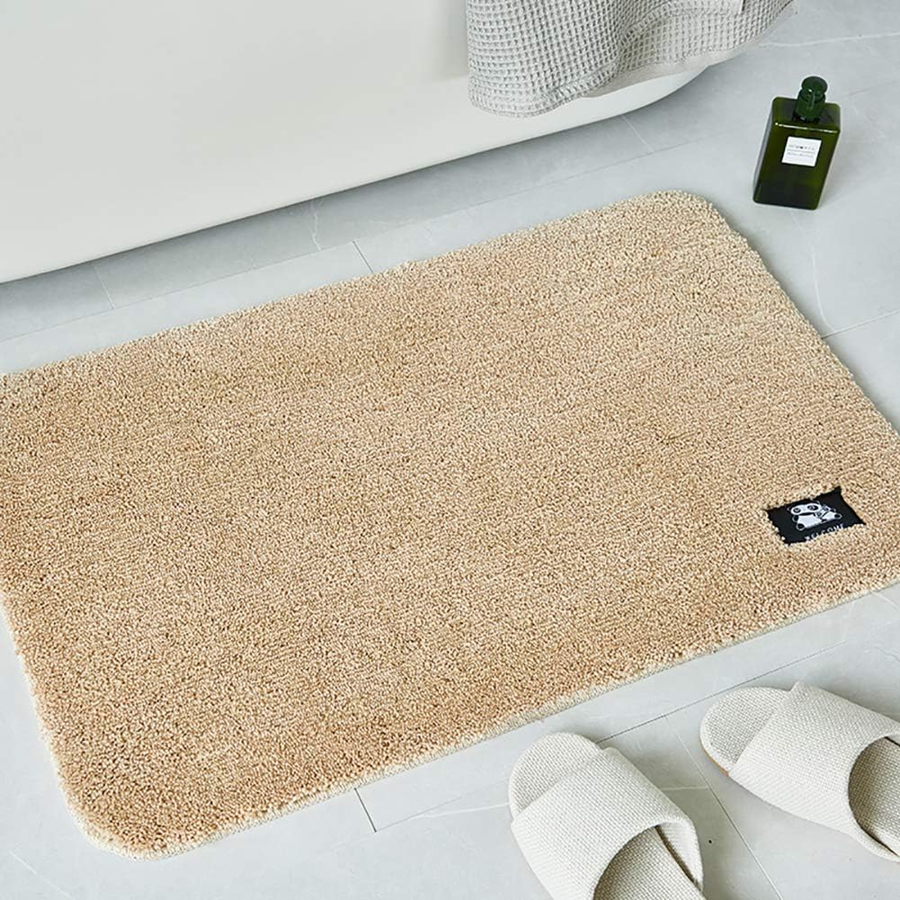 DULPLAY Chenille Microfiber Absorbent Bath Mat, Plush Thick Machine Washable Bathroom Rug Fast Drying Durable Shag-f 60x90cm(24x35inch)
