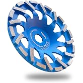 HERZO Diamond Grinding Cup Wheel 7 Inch for Stone Concrete Surface, Cement, Marble, Rock, Granite, and Thinset Removing
