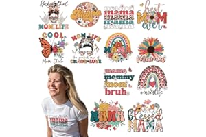 INCOK Mama DTF Transfers Ready to Press - 12 Sheets Vintage Flower Butterfly Rainbow Momlife Iron on Vinyl Designs Aesthetic Iron On Decals for Mother's Day DIY T Shirts Jeans Backpacks Inspirational Gift