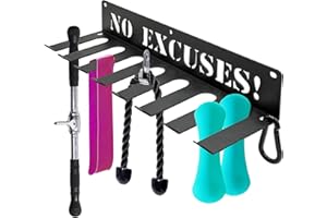Home Gym Equipment Storage Rack 16.8 inches, Gym Decor Rack for Dumbbell,Resistance Bands,Barbell Bar,Lifting Belt,Jump Ropes