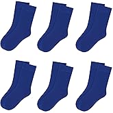 Kids Thin Crew Socks Viscose Bamboo Colorful Breathable Socks for Boy Girl Funny Solid Dress School Uniform 6 Pairs
