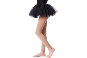 Frola Girls' Opaque Footless Tights Ultra Soft Solid Colored Dance Tights Age 2-13