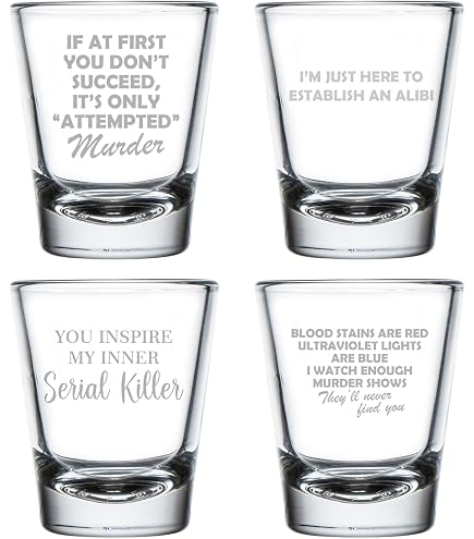 MIP Set Of 4 Shot Glasses 1.75oz - Mushroom Collection Glass Shot Cups For Gifts & Parties - View #6