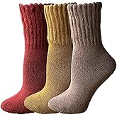 Yoicy Womens Super Thick Wool Socks - Soft Warm Comfort Casual Crew Winter Socks (Pack of 3-5), Multicolor