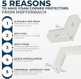 Hoffenbach 12x Baby Corner Protectors Soft Foam Edge Guards White view 3