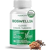 Boswellia with Cloves, Ginger, Turmeric, Vitamin C, Hyaluronic Acid, MSM, Devil's Claw – Supports Joint Health, Digestive Wellness* & Nutrient Absorption*