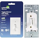 Leviton Toggle Slide LED Advanced Dimmer Switch for 150W Dimmable LED, Halogen and Incandescent Bulbs and Fixtures, TSL01-W, White