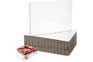 Tebery 40 Pcs Rectangle Cake Board Greaseproof, 14x10 Inch Quarter Cake Sheet Cardboard, Sturdy Cupcake Bases Tray for Party,