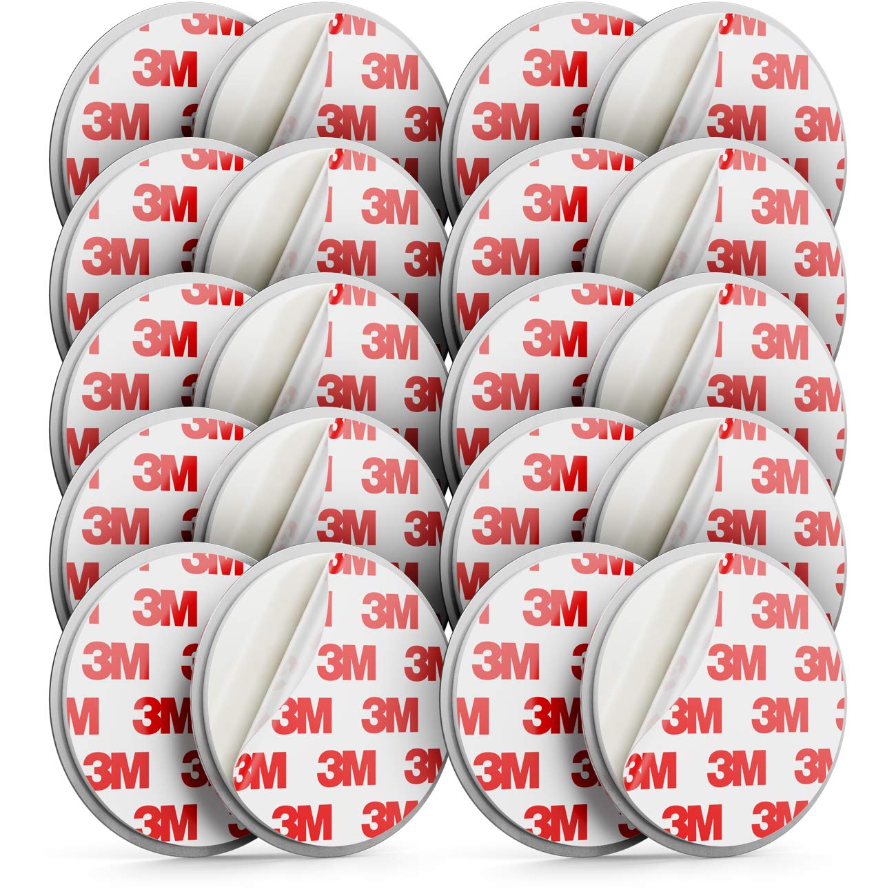 deleyCON 10x Magnetic Smoke Detector Mount Magnetic Attachment Smoke Detector Self-Adhesive Magnetic Fixture Adhesive Surface Diameter 65mm