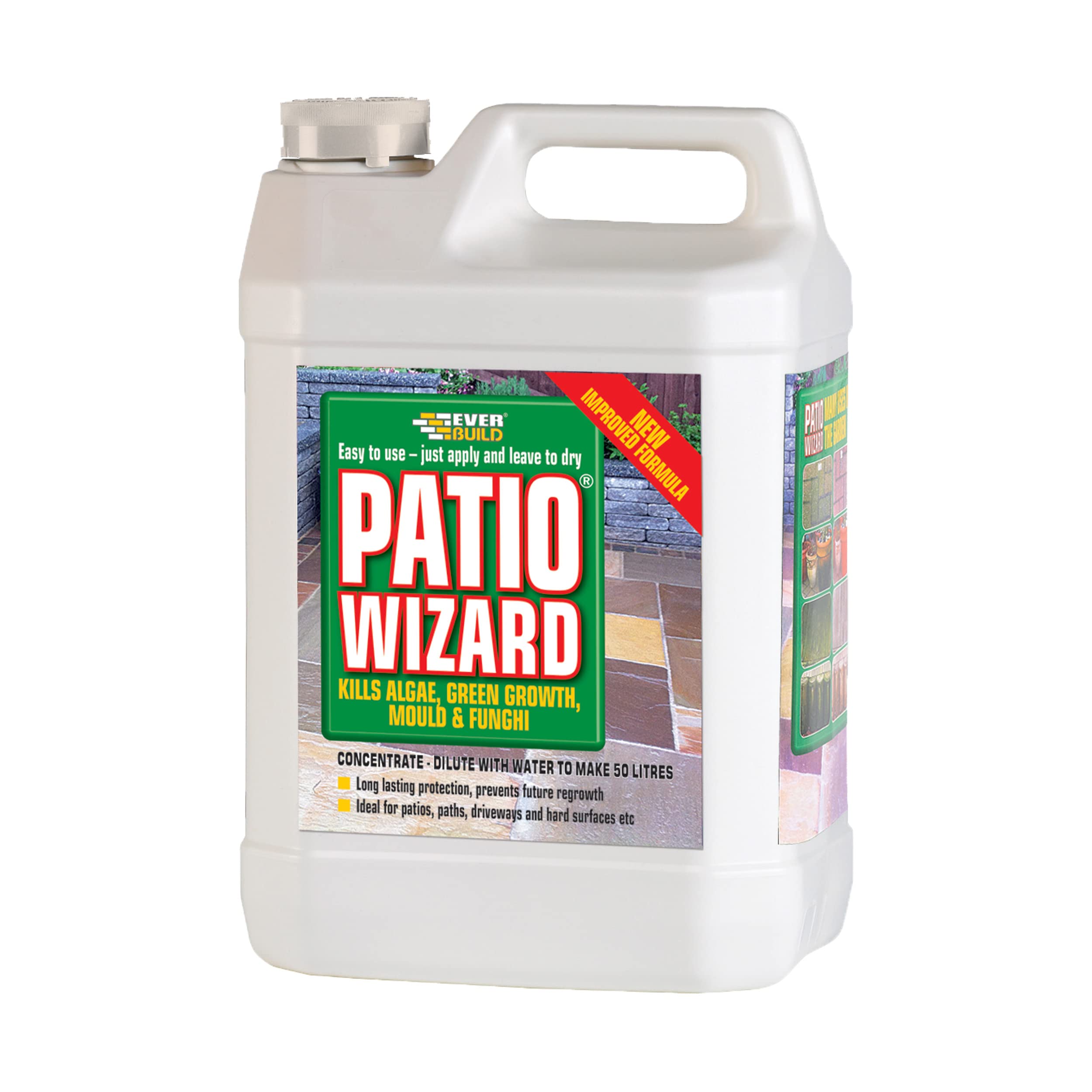 Everbuild Patio Wizard Moss | Protection Against Algae, Green Growth, Mould & Fungi - 5ltr