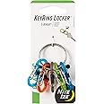 Nite Ize Key Ring Locker, Stainless Steel Keychain Ring with 5 Colorful Locking Plastic S-Biners