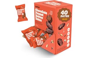Realsy Filled Medjool Dates, Organic Dates with No Sugar Added, Gluten-Free, Vegan, All Natural Healthy Snack, Single Wrapped (40 ct) (Chocolate Peanut Butter)