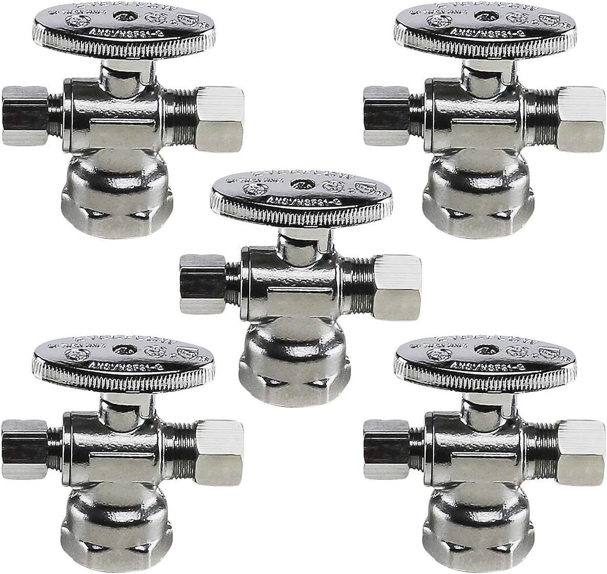 Midline Valve 86314QS OM 5 Water Supply Angle Stop Valve Dual Outlet Quarter Turn Wheel For 